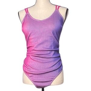 CUPSHE Women's One Piece Swimsuit Scoop Neck Ruched Double Adjustable Straps Cut